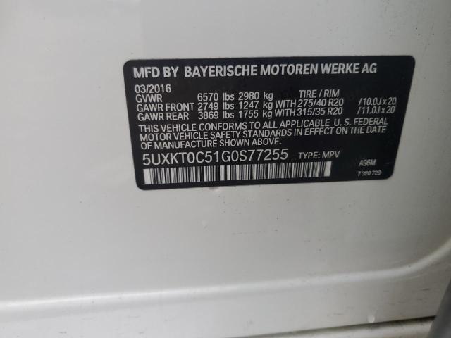 2016 BMW X5 XDR40E 5UXKT0C51G0S77255