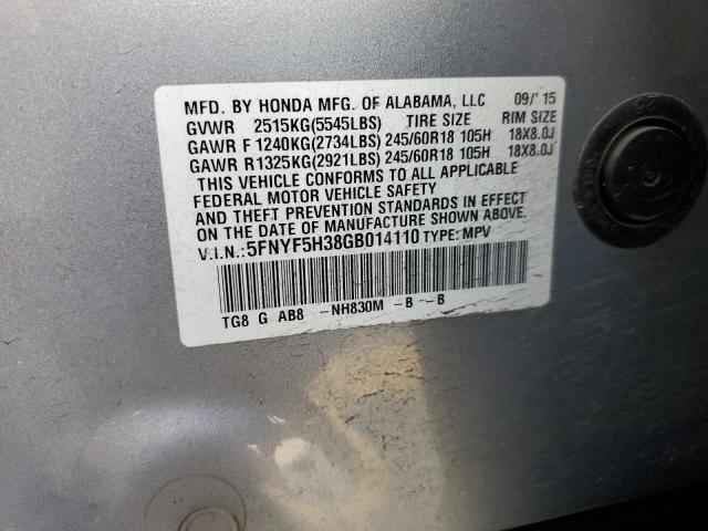 2016 HONDA PILOT EX 5FNYF5H38GB014110