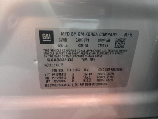 2016 BUICK ENCORE KL4CJASB2GB713280