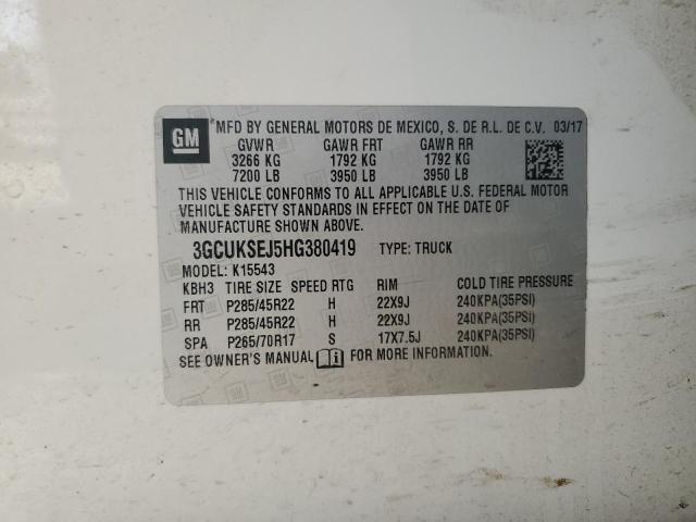 2017 CHEVROLET SILVERADO K1500 LTZ 3GCUKSEJ5HG380419