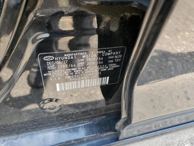 2018 HYUNDAI ELANTRA SEL KMHD84LF7JU610601