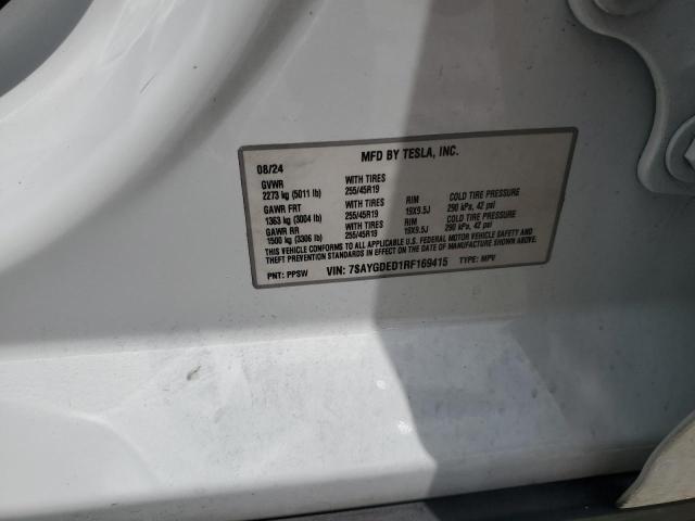 2024 TESLA MODEL Y 7SAYGDED1RF169415