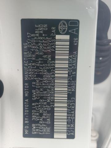 2017 TOYOTA COROLLA L 2T1BURHE6HC832199