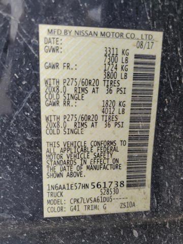 2017 NISSAN TITAN SV 1N6AA1E57HN561738