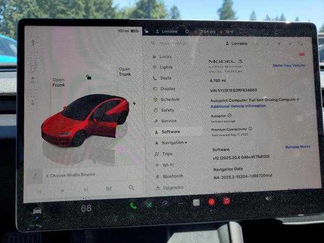 2024 TESLA MODEL 3 5YJ3E1EB3RF834860