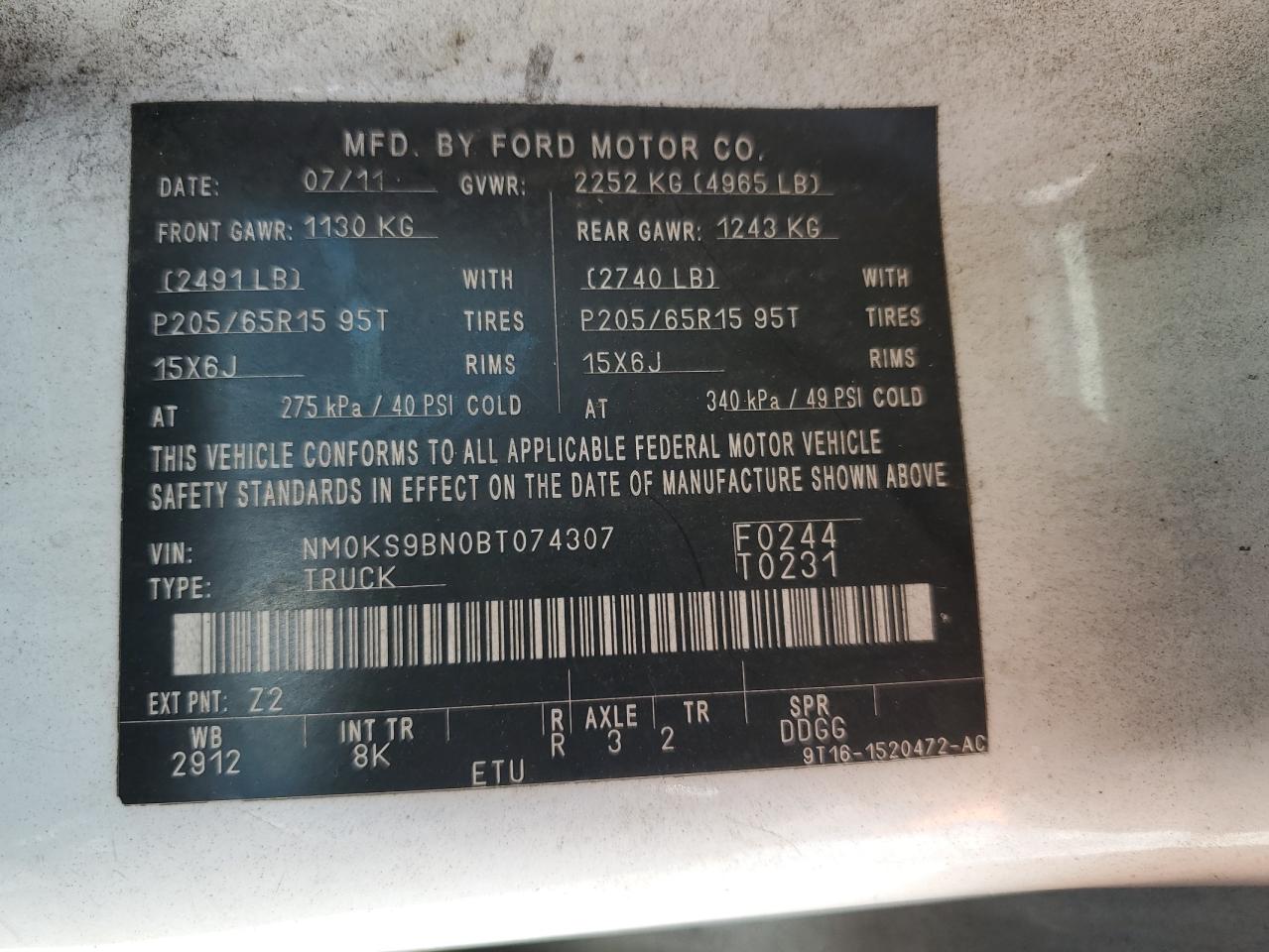 FORD TRANSIT CONNECT XLT