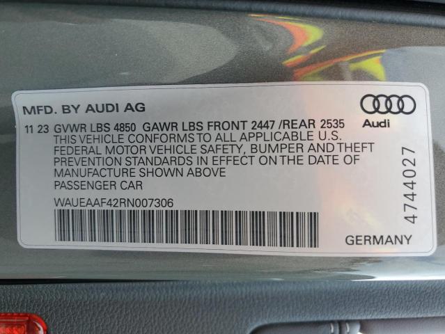 2024 AUDI A4 PREMIUM WAUEAAF42RN007306