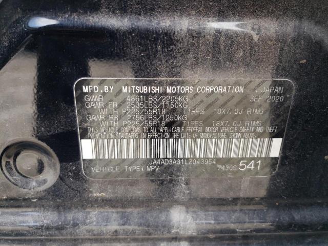 2020 MITSUBISHI OUTLANDER JA4AD3A31LZ043954