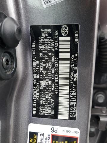 2017 TOYOTA CAMRY LE 4T1BF1FK3HU313212