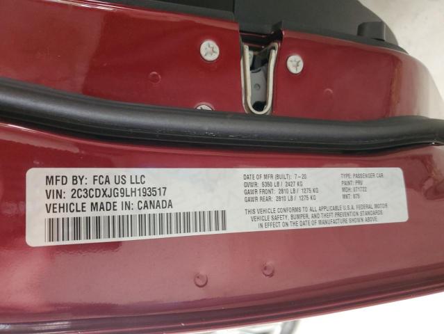 2020 DODGE CHARGER SX 2C3CDXJG9LH193517