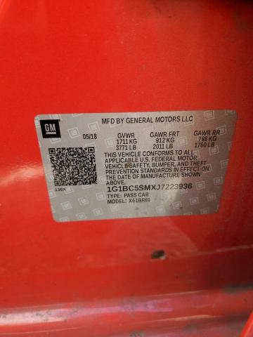 2018 CHEVROLET CRUZE LS 1G1BC5SMXJ7223936