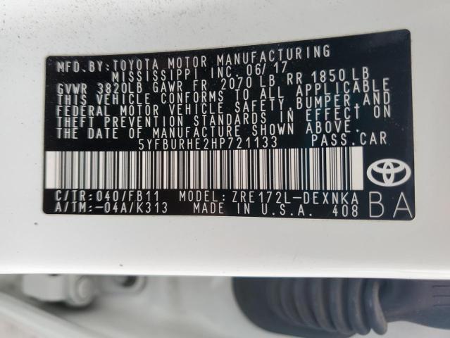 2017 TOYOTA COROLLA L 5YFBURHE2HP721133