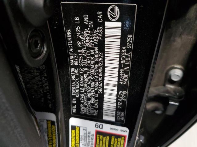 2022 LEXUS ES 300H BA - 58AGA1C19NU022623