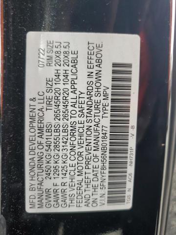 2022 HONDA PASSPORT EXL 5FNYF8H56NB018477
