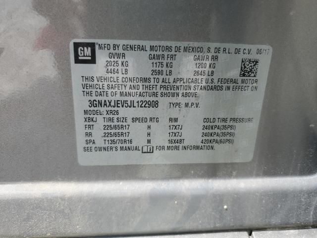 2018 CHEVROLET EQUINOX LT 3GNAXJEV5JL122908