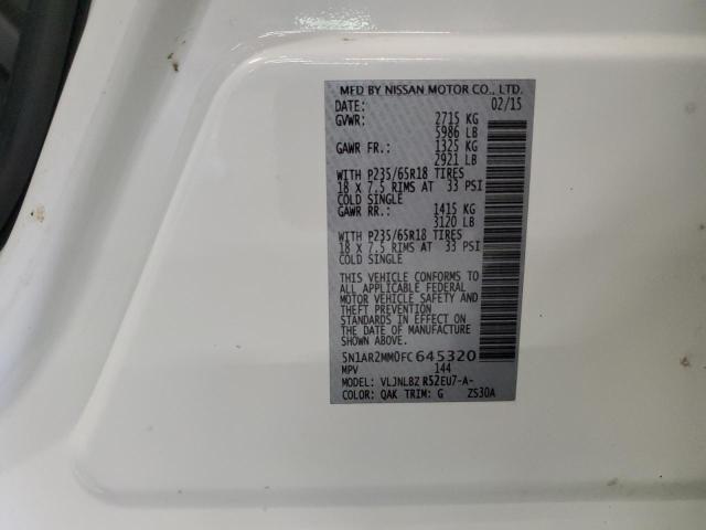 2015 NISSAN PATHFINDER 5N1AR2MM0FC645320