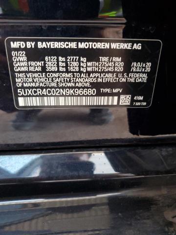 2022 BMW X5 SDRIVE 40I 5UXCR4C02N9K96680