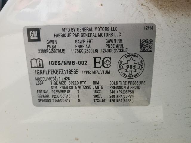 2015 CHEVROLET EQUINOX LT - 1GNFLFEK8FZ118565
