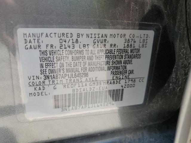 2018 NISSAN SENTRA S 3N1AB7AP1JL645296