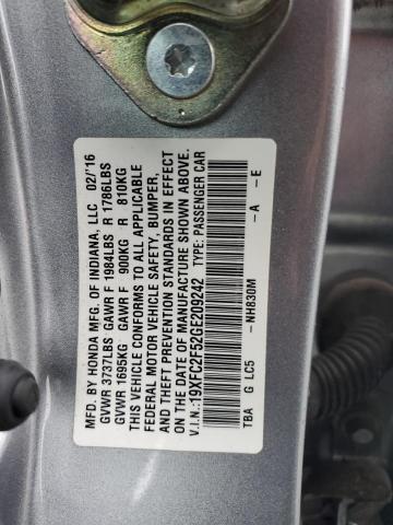 2016 HONDA CIVIC LX 19XFC2F52GE209242