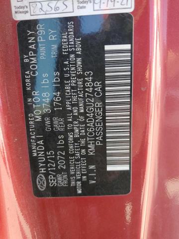 2016 HYUNDAI VELOSTER KMHTC6AD4GU274843