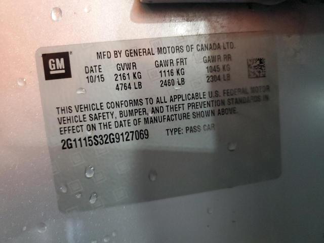2016 CHEVROLET IMPALA LT 2G1115S32G9127069