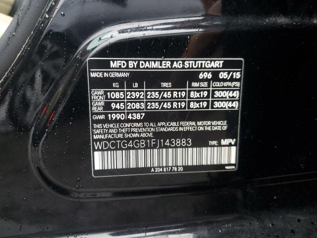2015 MERCEDES-BENZ GLA 250 4MATIC WDCTG4GB1FJ143883