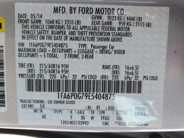 2014 FORD FUSION S - 1FA6P0G79E5404875