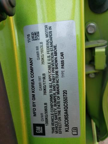 2016 CHEVROLET SPARK 1LT - KL8CD6SA4GC550720