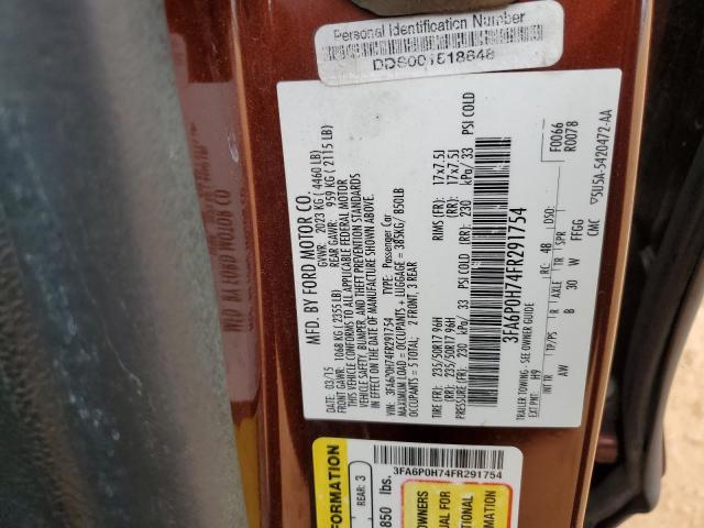 2015 FORD FUSION SE 3FA6P0H74FR291754