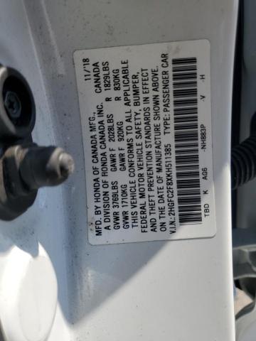 2019 HONDA CIVIC SPOR 2HGFC2F8XKH511385