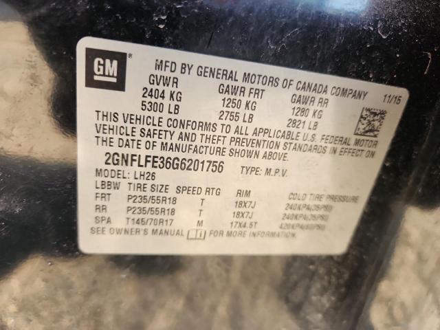 2016 CHEVROLET EQUINOX LT 2GNFLFE36G6201756