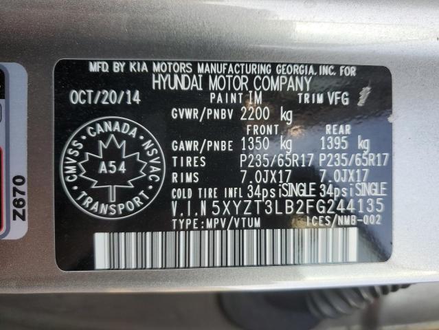 2015 HYUNDAI SANTA FE 5XYZT3LB2FG244135