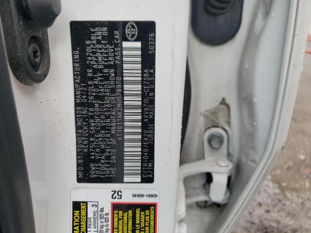 2021 TOYOTA CAMRY SE - 4T1G11AK2MU578970