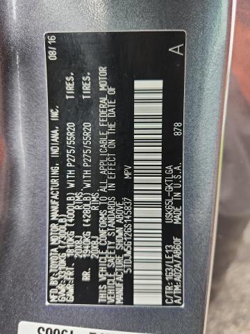 2016 TOYOTA SEQUOIA LIMITED 5TDJW5G12GS145837