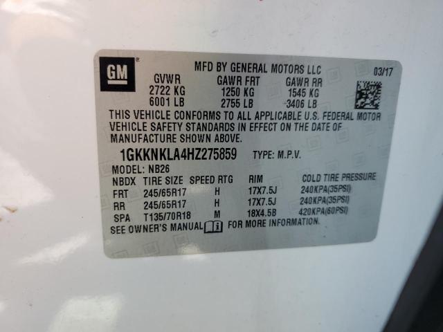 2017 GMC ACADIA SLE 1GKKNKLA4HZ275859