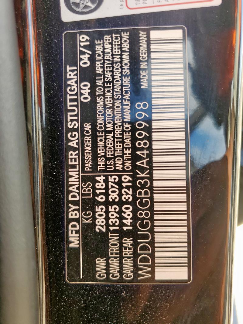 2019 MERCEDES-BENZ S 560 4MATIC WDDUG8GB3KA489998