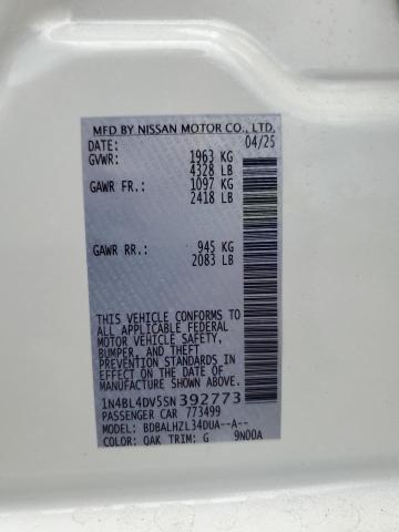 2025 NISSAN ALTIMA SV 1N4BL4DV5SN392773