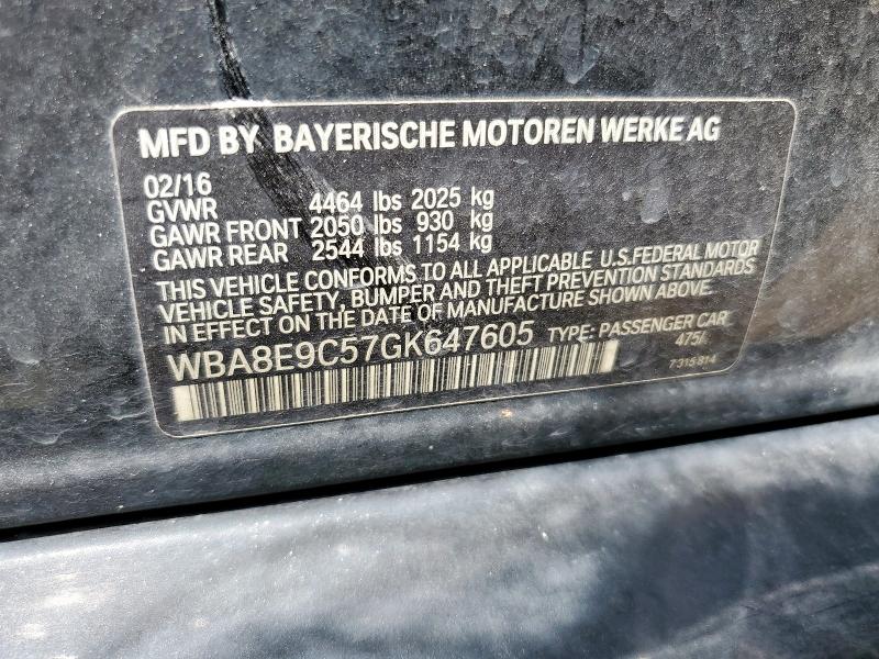 2016 BMW 328 I SULE WBA8E9C57GK647605
