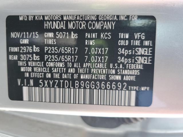 2016 HYUNDAI SANTA FE SPORT 5XYZTDLB9GG366692