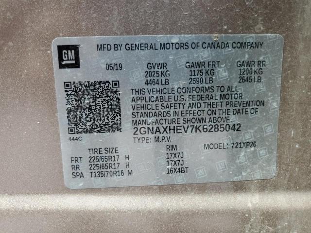 2019 CHEVROLET EQUINOX LS 2GNAXHEV7K6285042