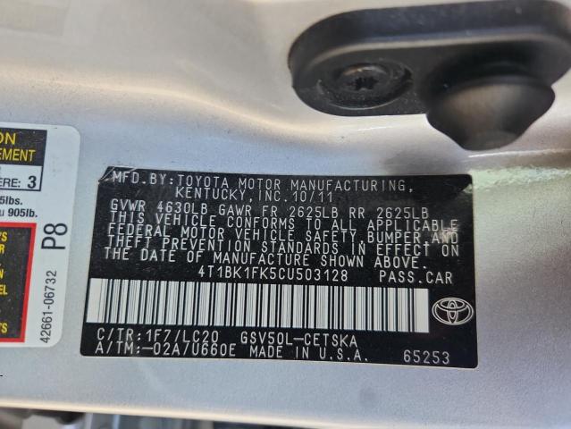 2012 TOYOTA CAMRY SE - 4T1BK1FK5CU503128