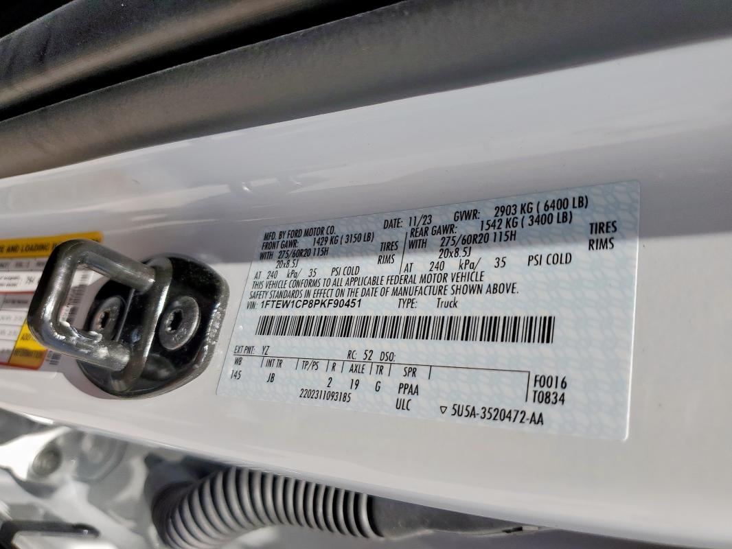 2023 FORD F150 SUPER 1FTEW1CP8PKF90451
