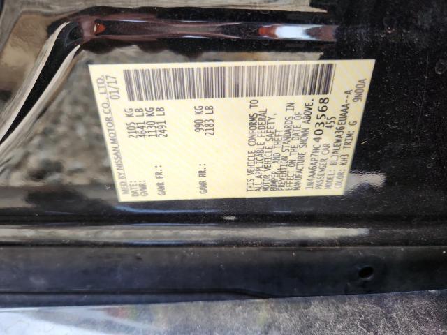 2017 NISSAN MAXIMA 3.5 1N4AA6AP7HC403568