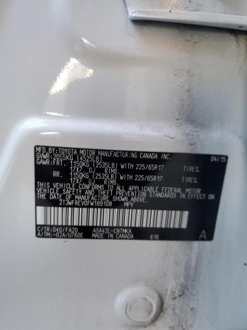 2015 TOYOTA RAV4 XLE 2T3WFREV0FW189108