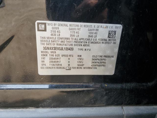 2018 CHEVROLET EQUINOX LT 3GNAXSEV0JL109439