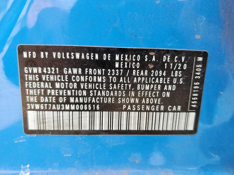 2021 VOLKSWAGEN GTI S 3VW6T7AU3MM006516