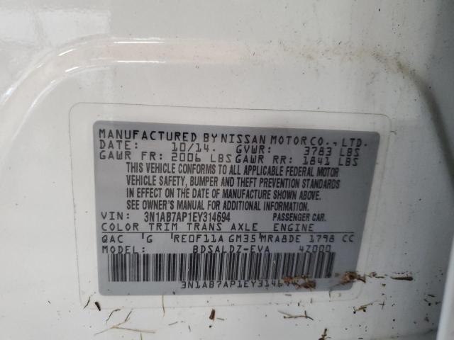 2014 NISSAN SENTRA S - 3N1AB7AP1EY314694