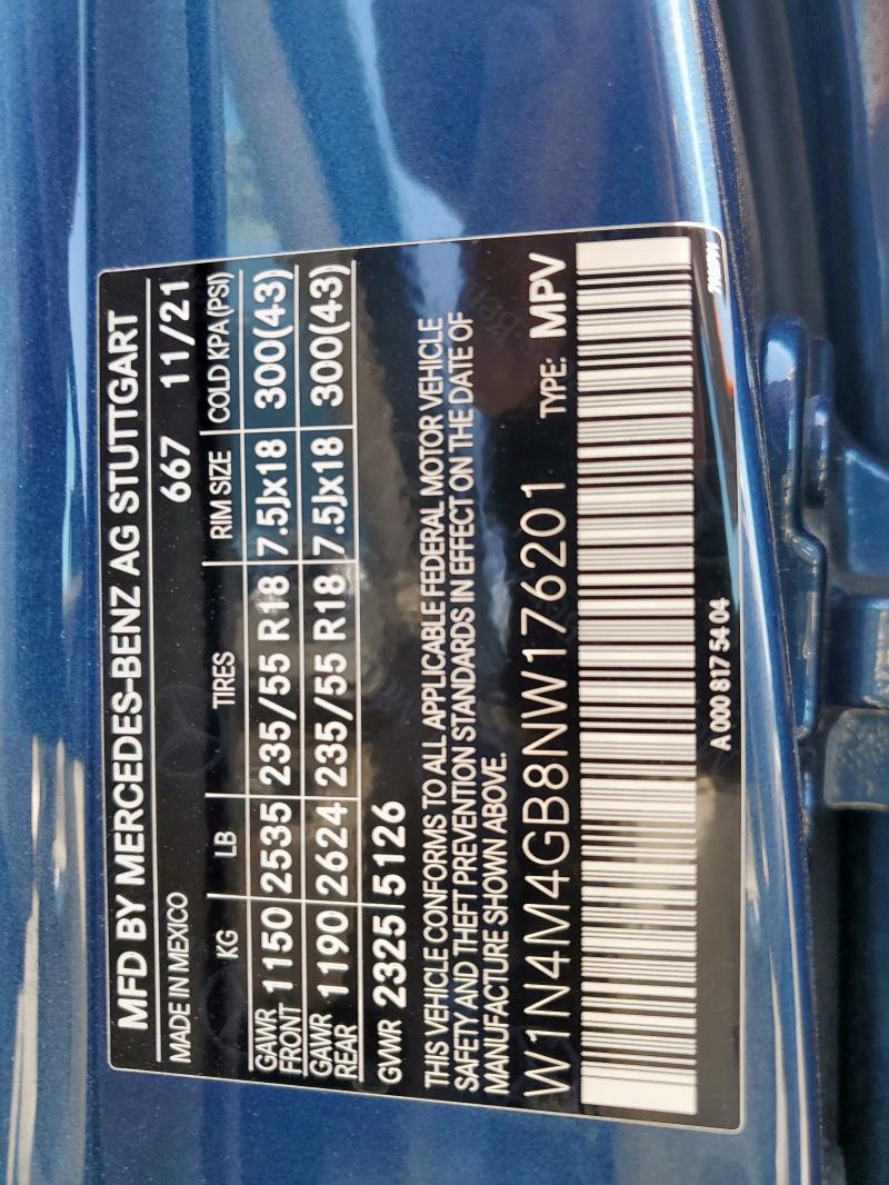 2022 MERCEDES-BENZ GLB 250 W1N4M4GB8NW176201