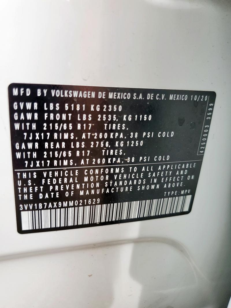 2021 VOLKSWAGEN TIGUAN S #3296529334